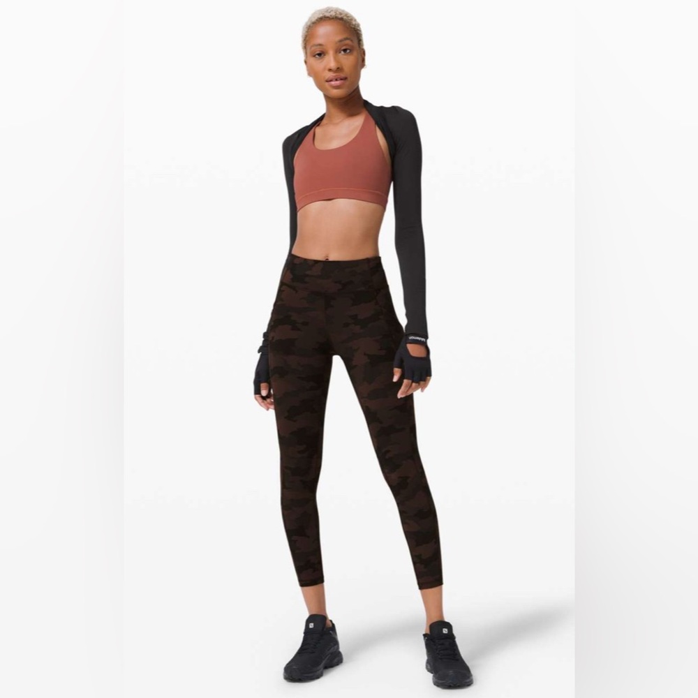 NWOT Lululemon Invigorate High Rise Tight 25" in Camo Brown Earth Multi-Size 10